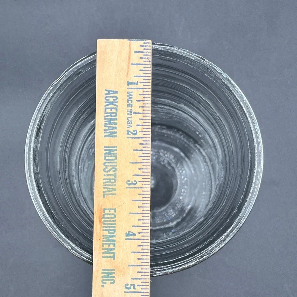 Vtg Clear Pressed Ribbed Glass‎ Hourglass Vase Flared Rim 10